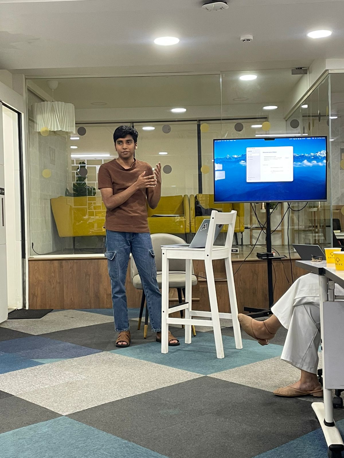 Cohort member presenting a demo